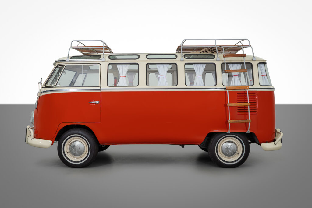 1974 Red and White Volkswagen Kombi